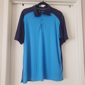 St Andrews of Scotland Golf Polo Shirt Men's Size M Blues Short Sleeve Polyester